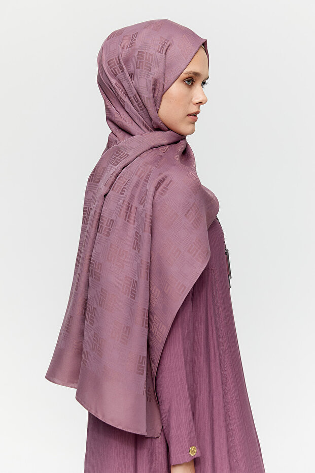 Jakarlı Monogram Şal - 5