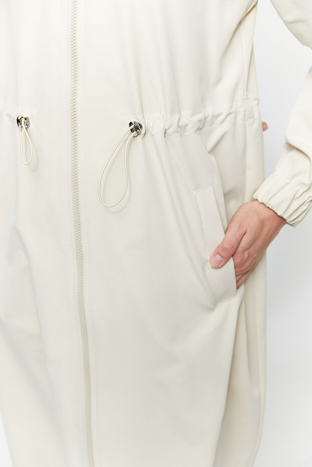 Kapüşonlu Ayarlanabilir Pardösü - 4