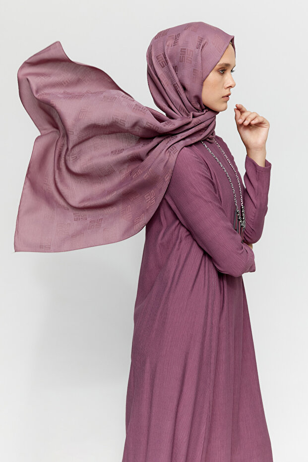 Jakarlı Monogram Şal - 6