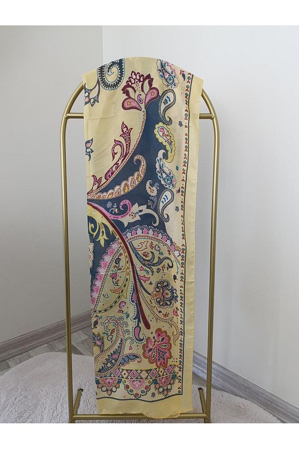 retro desen poly sarı şal - 2