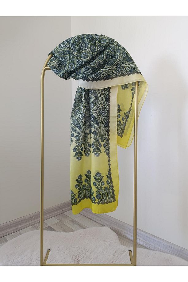 RETRO DESEN POLY SARI ŞAL - 4