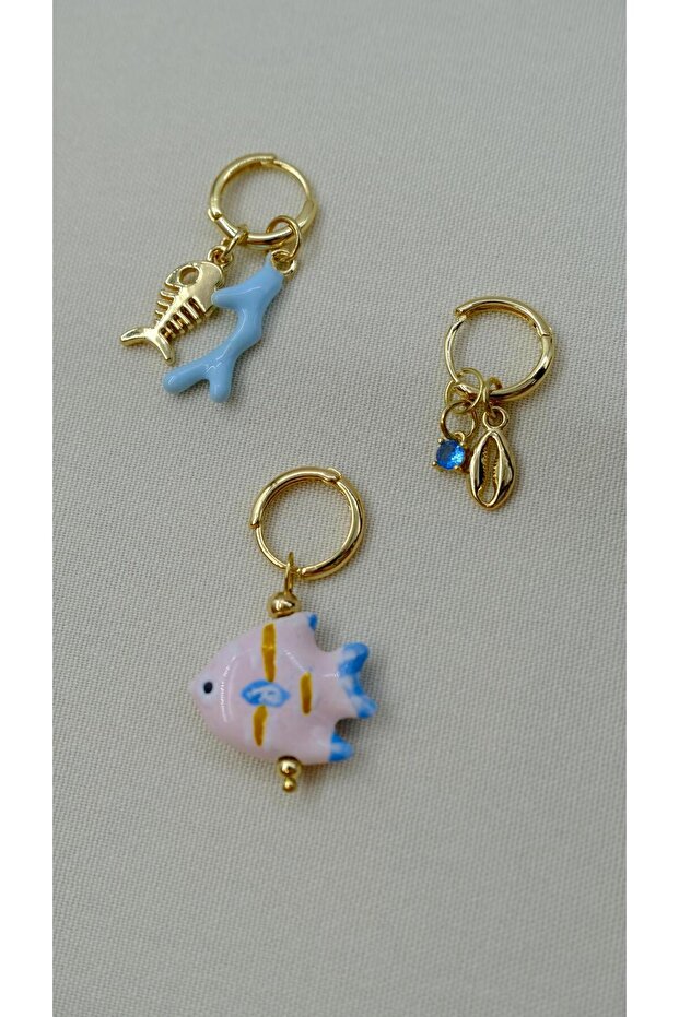 Marine Design 3 Piece Earring Set