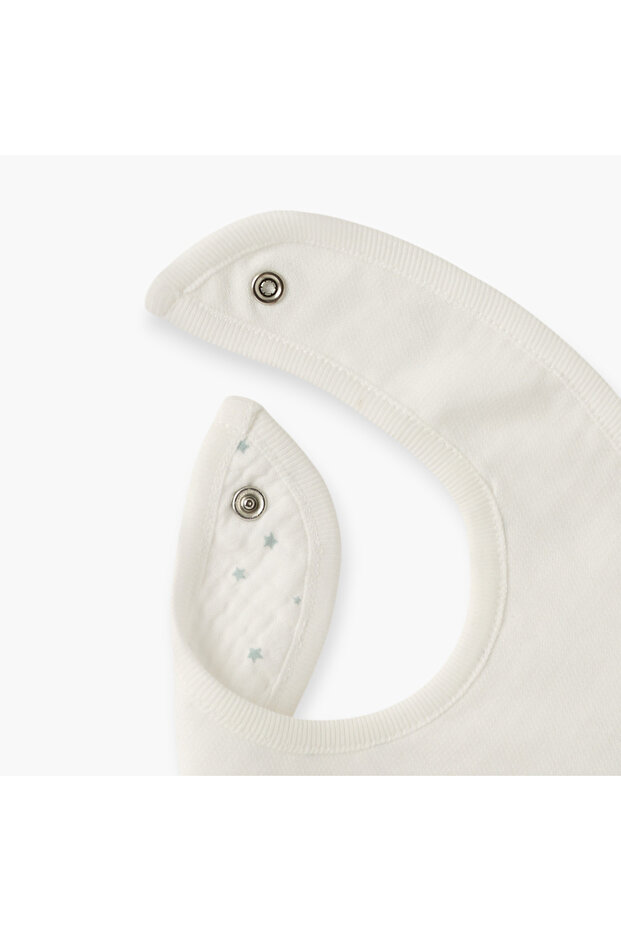 Embroidered Bib with Button Closure - 4