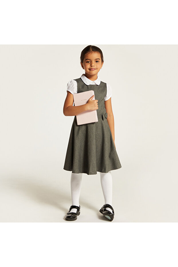 مريلة صلبة مع لمسة فيونكة - 1