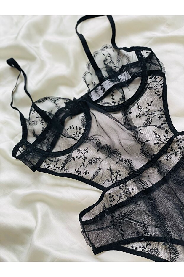 Noir Elegance Bodysuit - 2