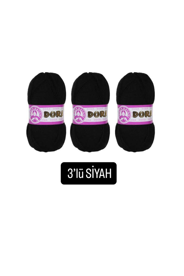 Dora El Örgüsü İp Siyah 3’lü - 1
