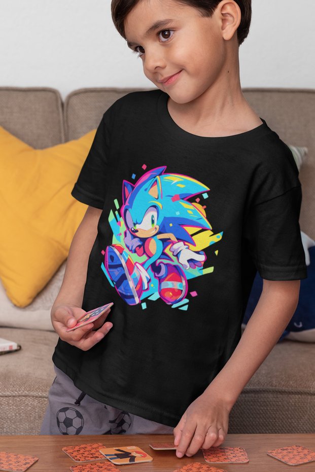 Sonic Printed Unisex Cartoon Children's T-Shirt (1-12 Years)