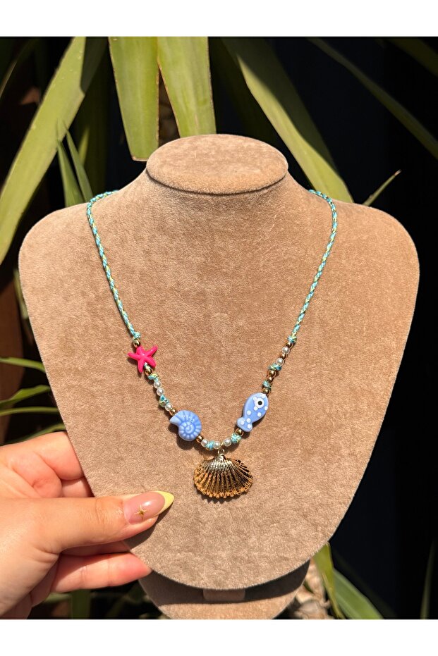 Çelik Charmlı Kolye - 4