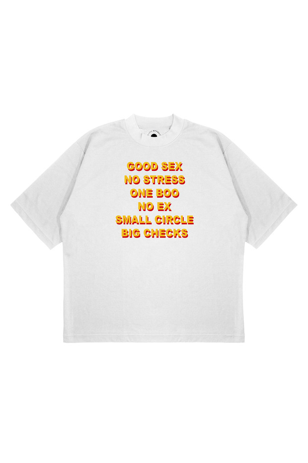 Unisex Oversize Good S3X No Stress Printed Boxy Fit Thick Fabric (240Gsm) T-Shirt