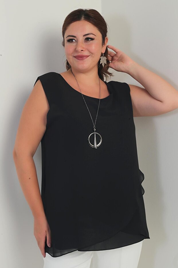 Women's Chiffon Sleeveless Plus Size Blouse