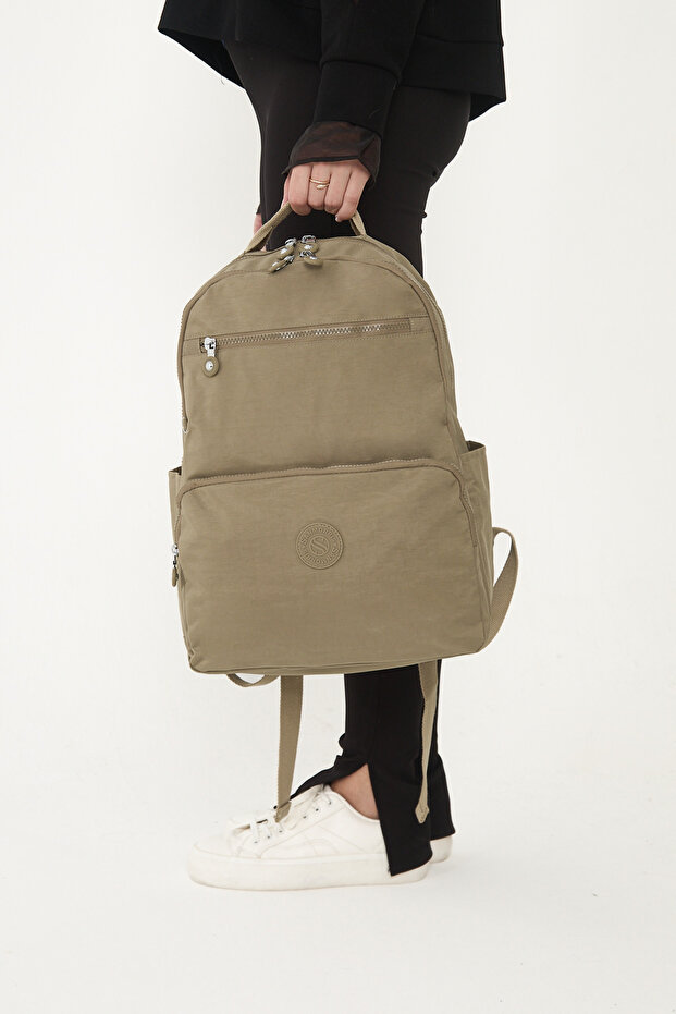 5 Compartment Water Non-Impacting Fabric Backpack (School Bag)3060