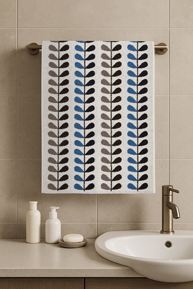 Olive Bloom 2-Piece Hand Face Towel Guest Towel 100% Cotton Light and Soft 50X80 Black Navy Blue