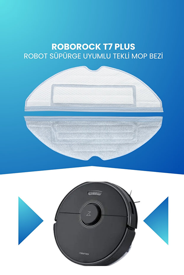 مكنسة Roborock T7 Plus الروبوتية المتوافقة مع قطعة قماش ممسحة واحدة
