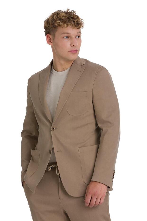 Vizon Regular Fit Mono Yaka Pamuklu Takım Elbise - 3