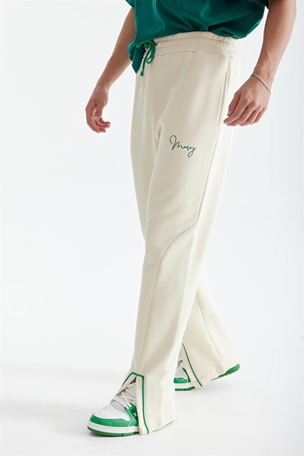 Ekru Yırtmaçlı Jogger - 6