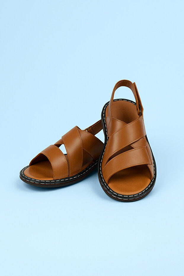 Men's Genuine Leather Slippers Sandals Taba-241