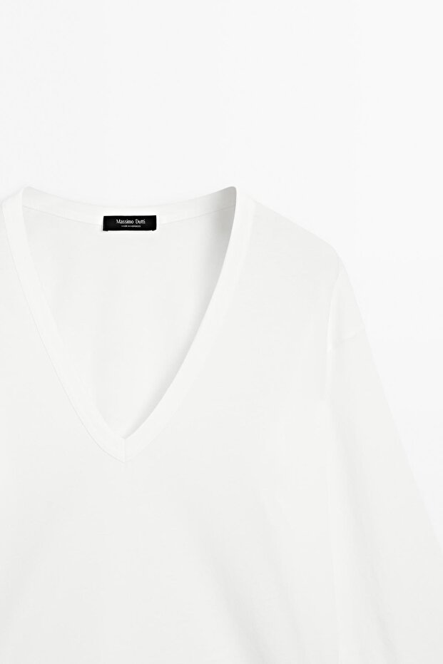 V yaka oversize t-shirt - 6