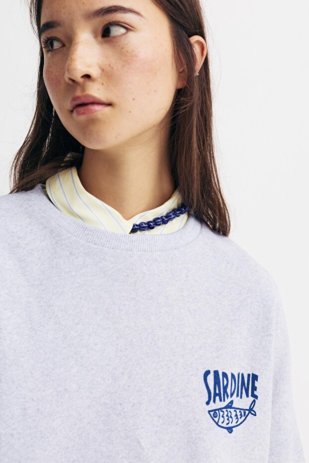 Balık desenli sweatshirt - 5