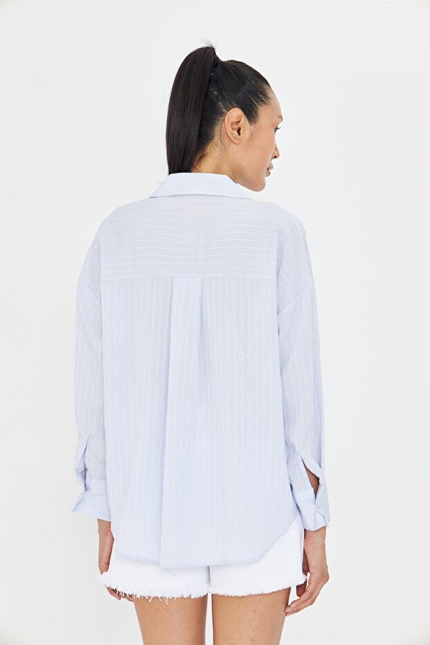 Çizgili Pullu Gömlek - 4