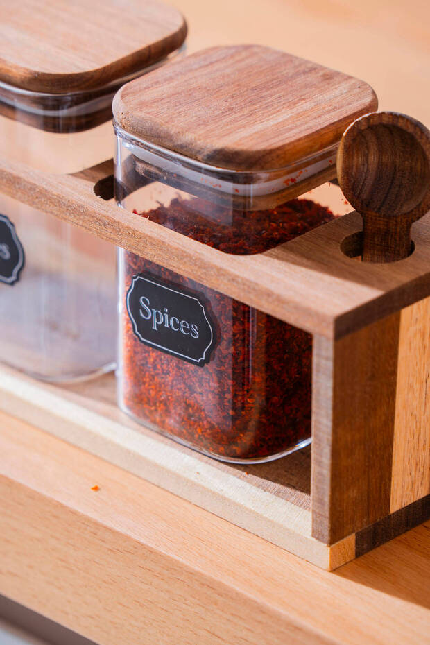 Calix 4-Piece Spice Rack Set with Stand - 3