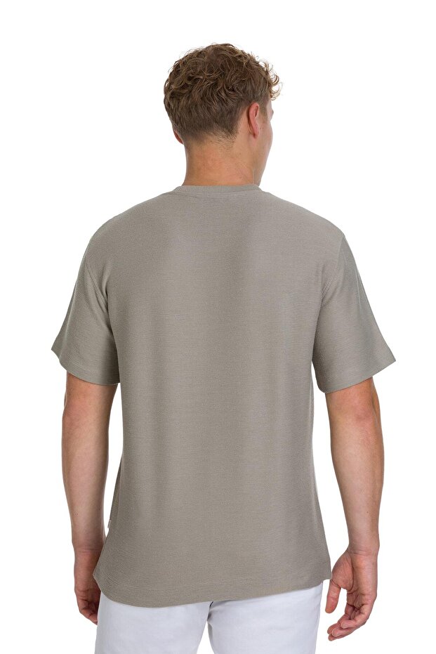 Μπλουζάκι Khaki Regular Fit Crew Neck Basic - 5