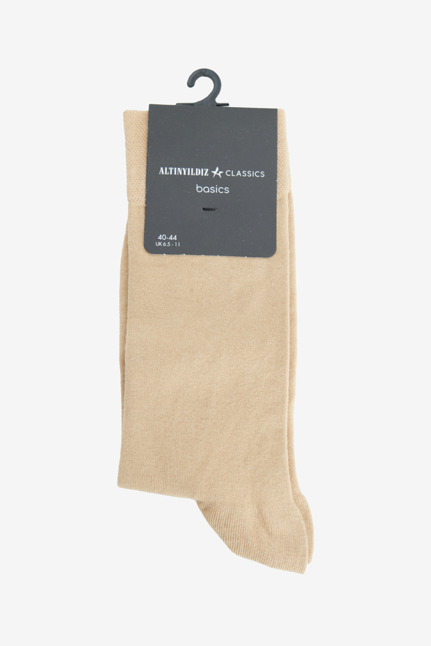 Men's Beige Melange Modal Single Socks