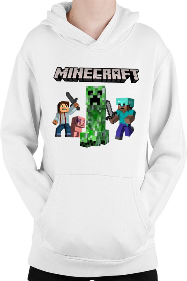 Hanorac Copii Minecraft Steve Creeper Explode Logo Loot