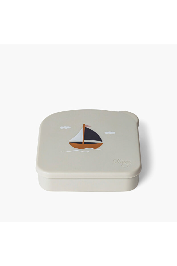 Sailboat Print Square Shaped Lunch Box