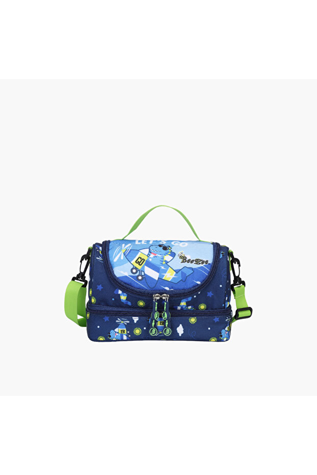 حقيبة غداء مطبوعة بسحاب للإغلاق - 3