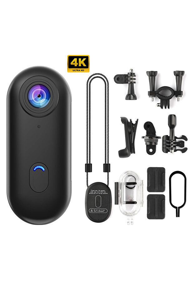 ROBEVE Mini Wifi Aksiyon Kamerası 4K Giyilebilir Aksiyon Kamera -Su Geçirmez Tasarım -Ses Ve Görüntü