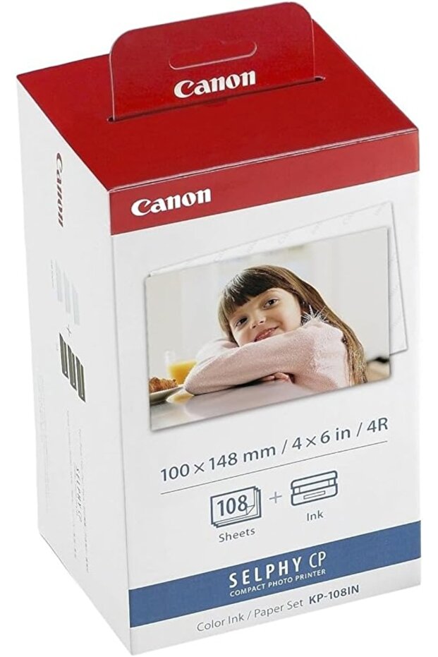 مجموعة حبر/ورق Selphy CP KP-108IN أبيض لامع