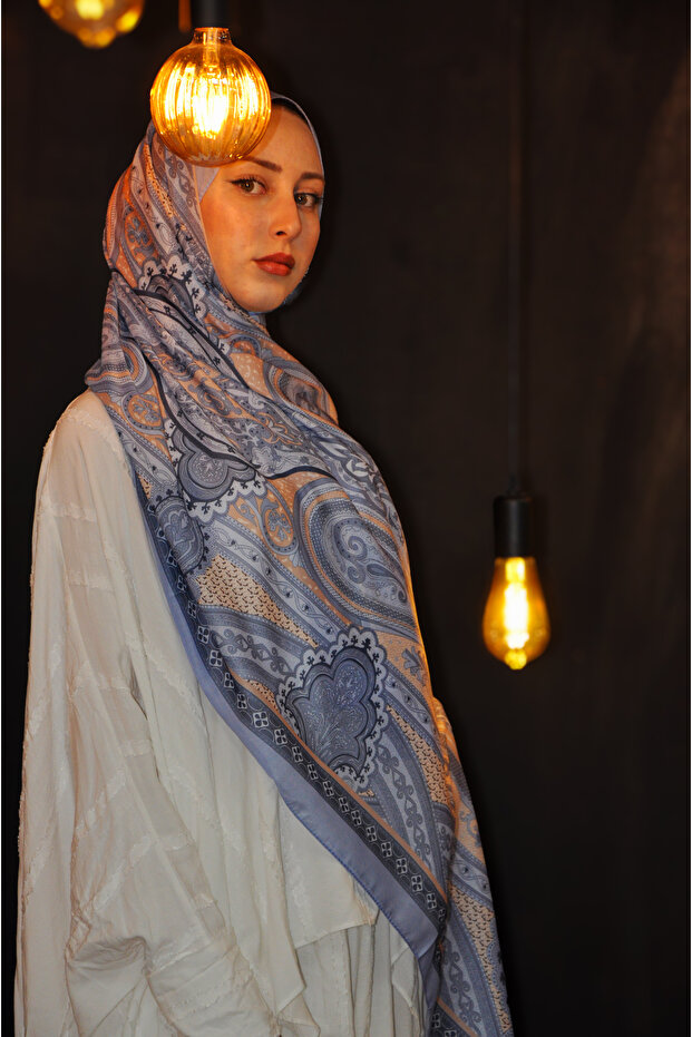 شال حريري من القطن بنمط الجذر - 3