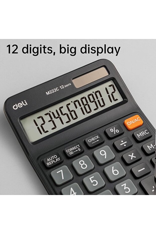 EM222C Desktop Calculator – 12-Digit Display | 120-Step Check Function | Large Screen | Durab - 3