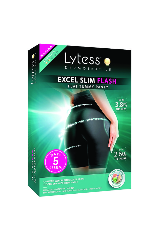 Excel Slim Flash Flat Tummy Panty, Black ,S/M