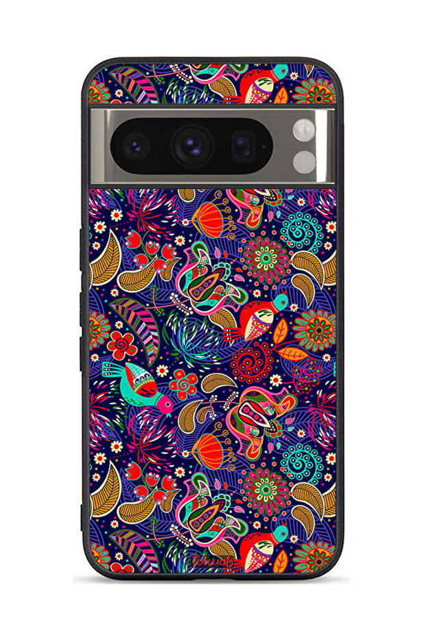 Google Pixel 8 Pro Protective Case Cover Pattern Colorful Birds Leaf Flowers