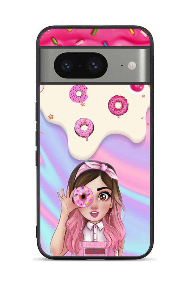 Google Pixel 8 Protective Case Cover Holding Donut