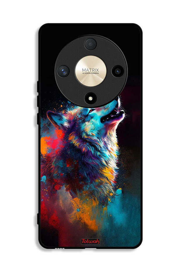 Honor X9b Protective Case Cover Wolf Colorful Art