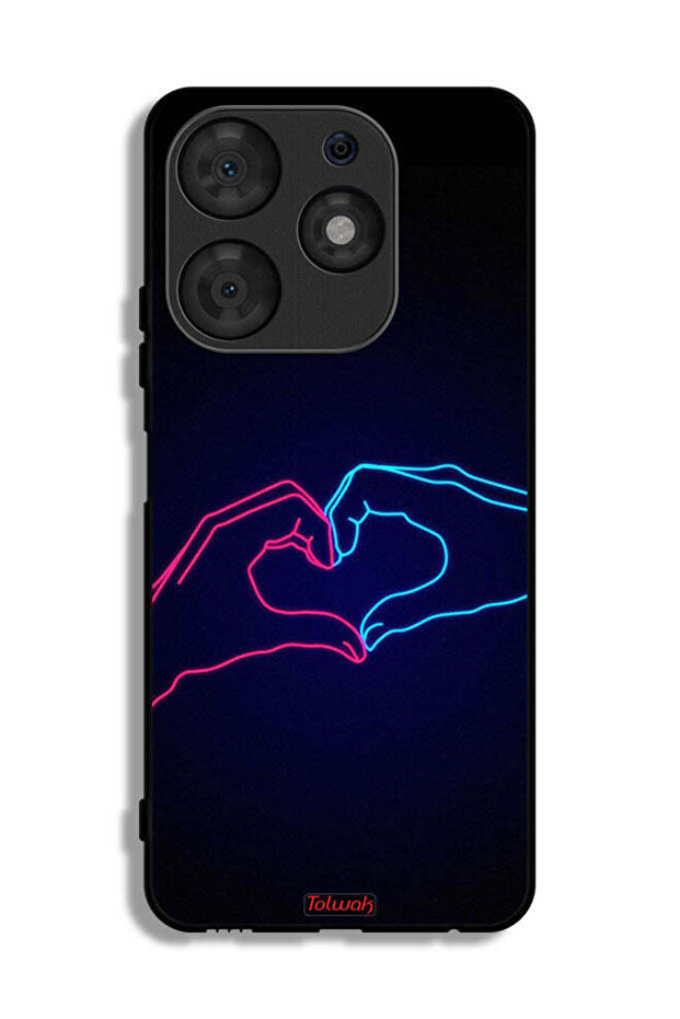 Tecno Spark 10 Pro Protective Case Cover Touching Hand Making Heart