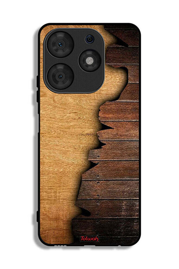 Tecno Spark 10 Pro Protective Case Cover Vintage Wood Pattern