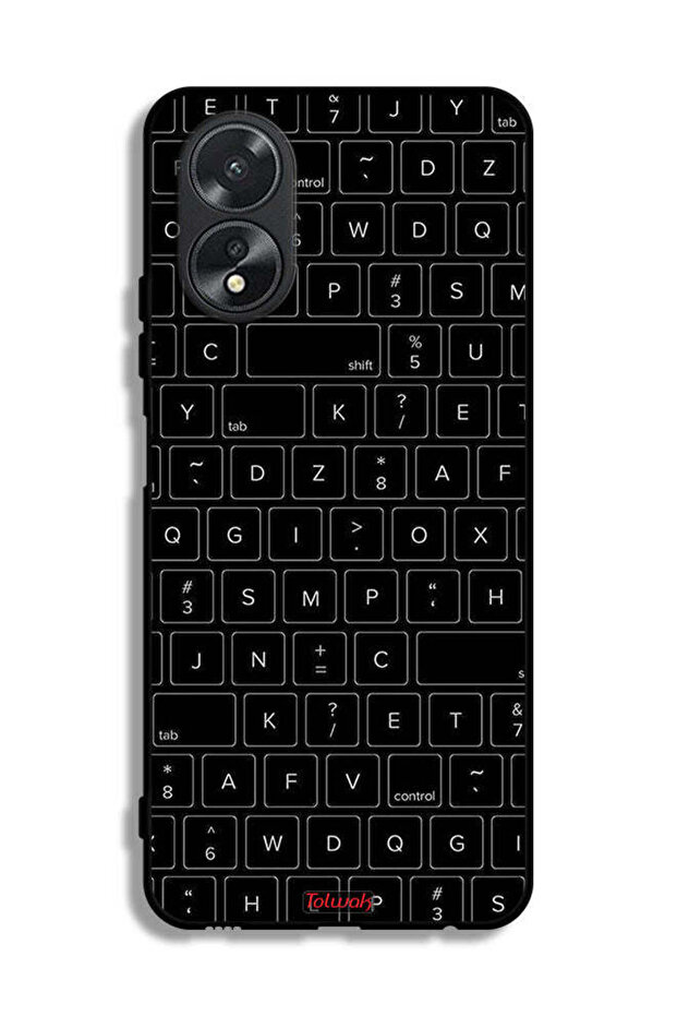 غطاء حماية لهاتف Oppo A38 بنمط مفاتيح لوحة المفاتيح العشوائية - 1