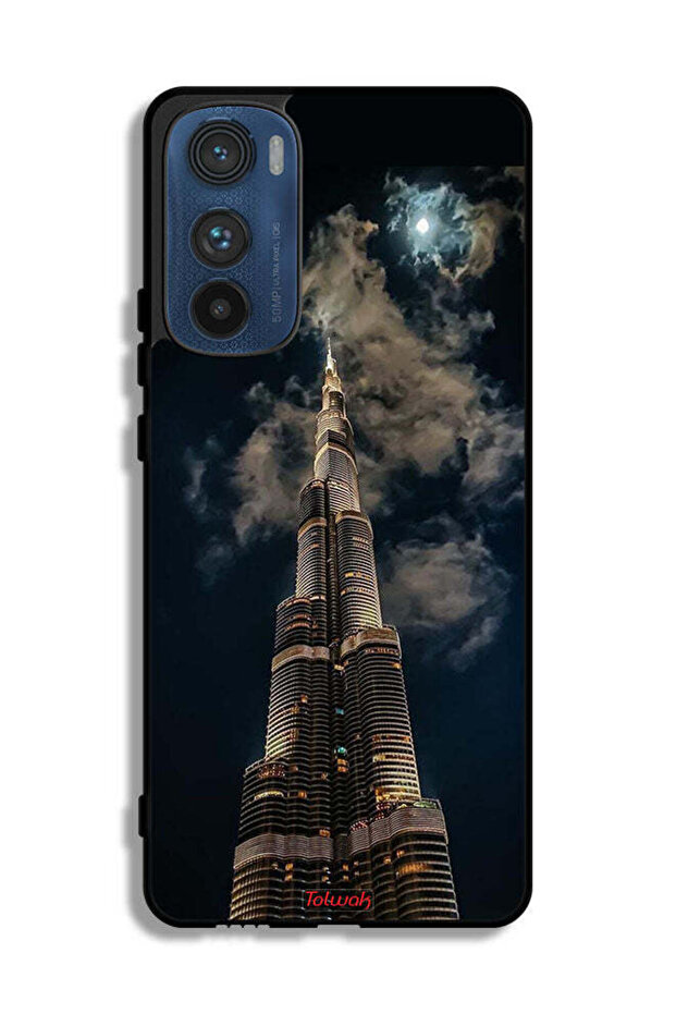 Motorola Edge 30 Protective Case Cover Burj Khalifa In Night