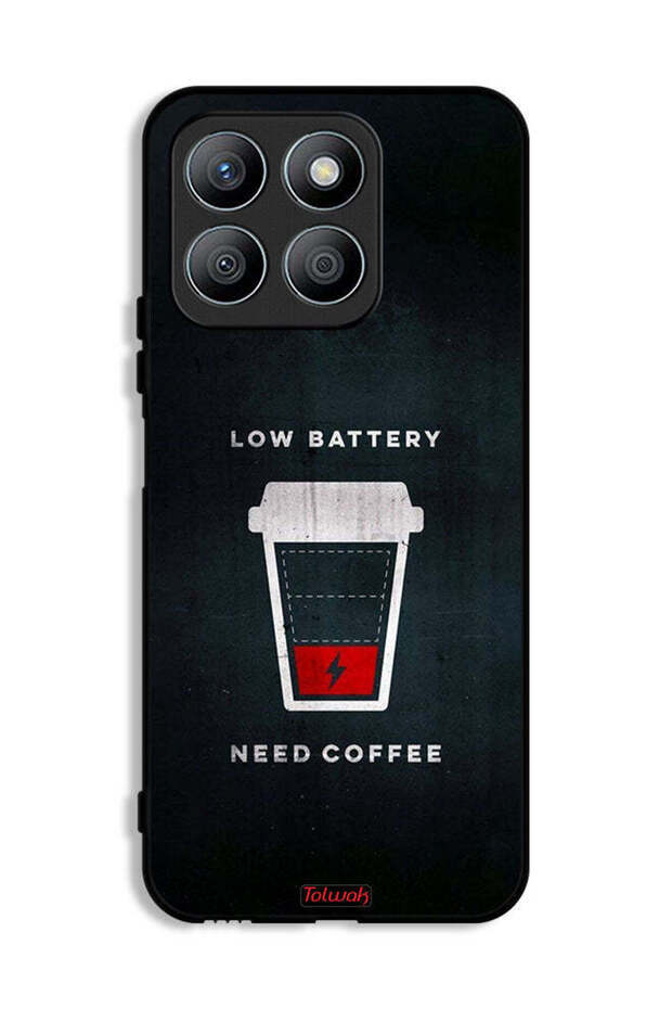 Honor X8b Protective Case Cover Low Battery Need Coffee