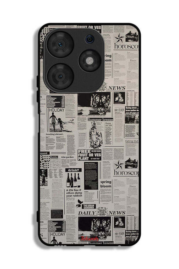 Tecno Spark 10 Pro Protective Case Cover Newspaper Recording
