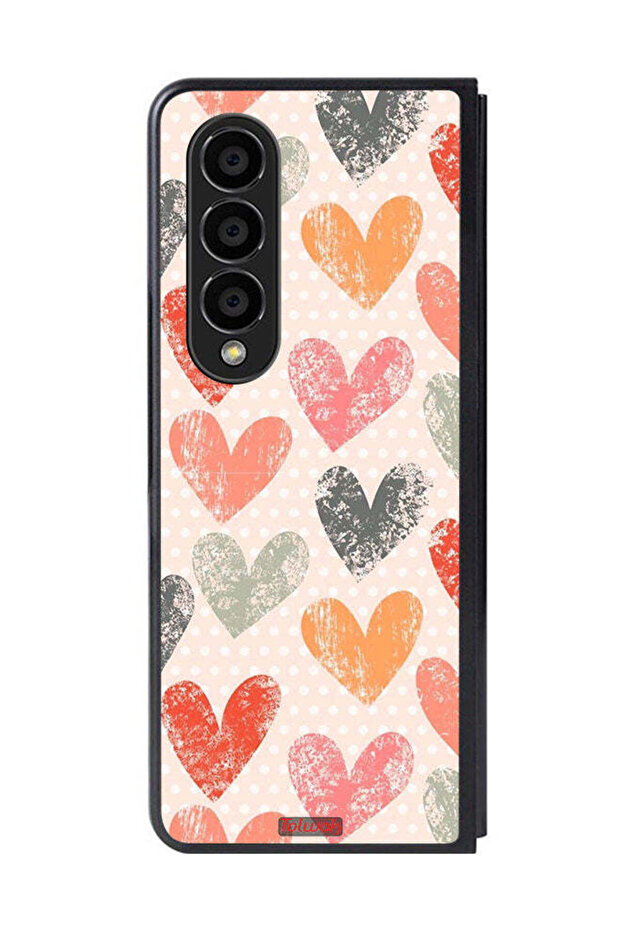 Samsung Galaxy Z Fold 4 Protective Case Cover Hearts Art