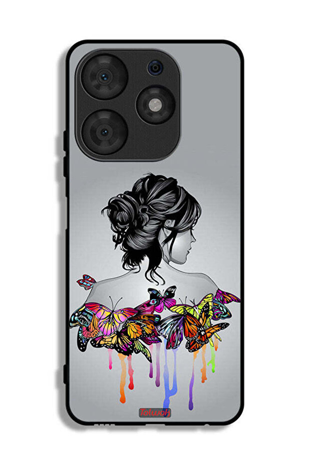 Tecno Spark 10 Pro Protective Case Cover Butterflies And Girl Abstract Art