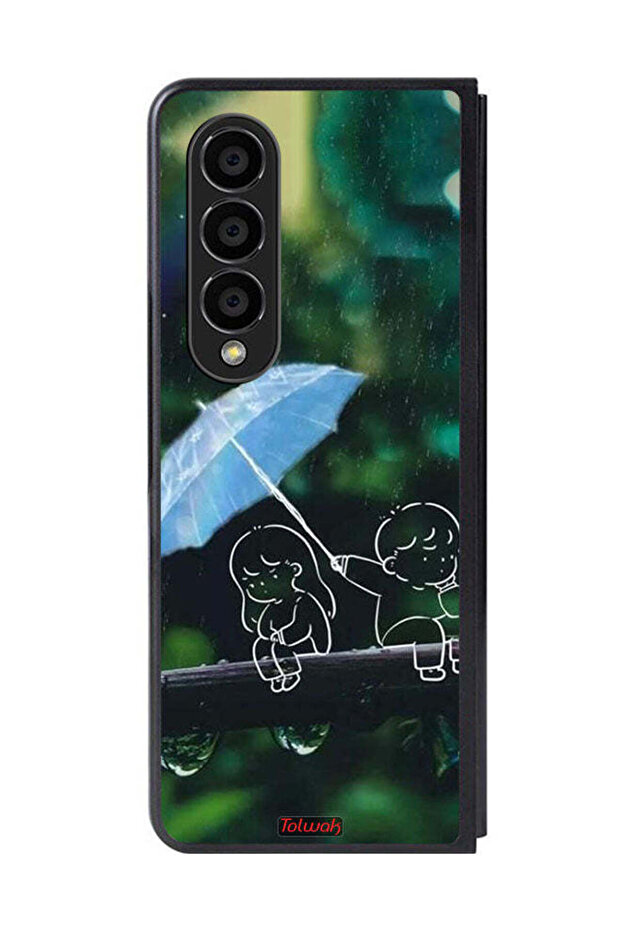 Samsung Galaxy Z Fold 4 Protective Case Cover Couple Abstract Art