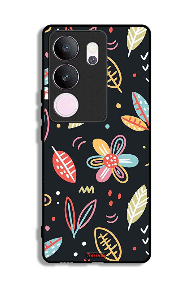 vivo V29 Pro Protective Case Cover Flowers And Leaves Abstract Art