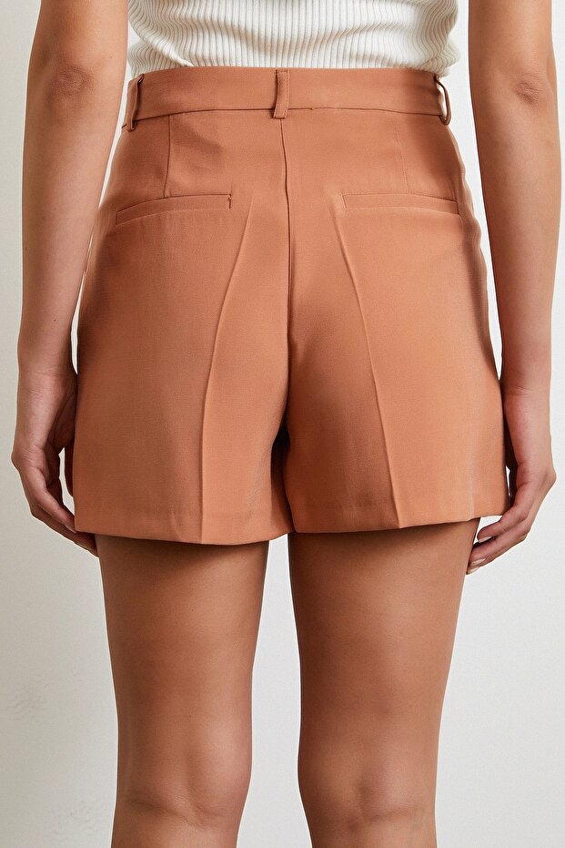 Piliseli Cepli Şort Kiremit - 6