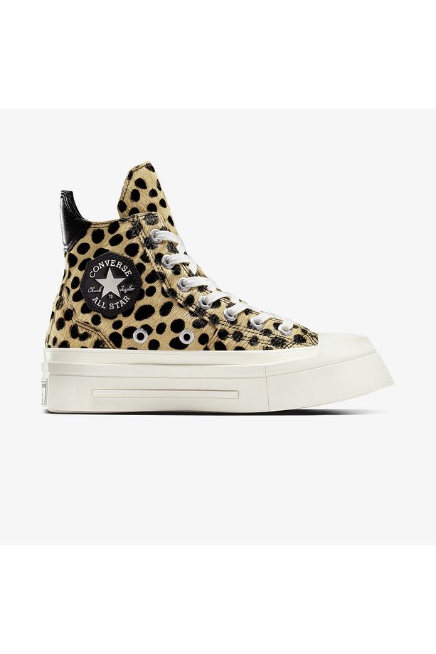 Chuck 70 Leopard Print De Luxe Squared Unisex Siyah Platform Sneaker - 1