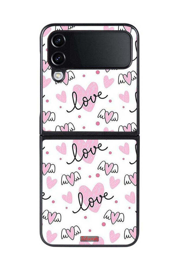Samsung Galaxy Z Flip 4 Protective Case Cover Love And Heart Art Pattern